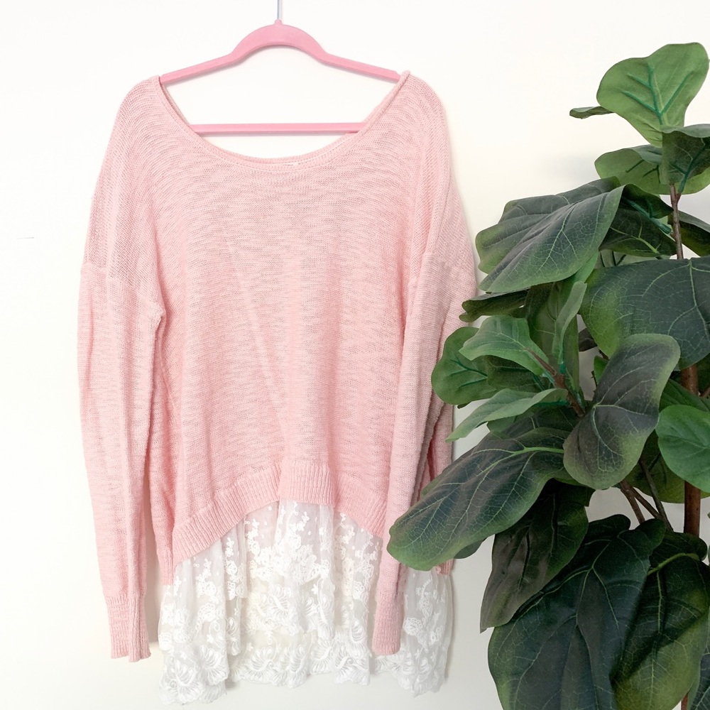 Mossimo Sweater with Lace Slip